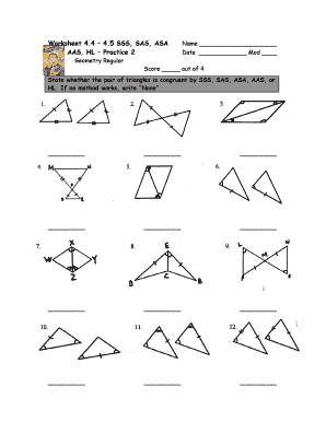 Sas Sss Asa Aas Worksheet - Fill Online, Printable, Fillable ...