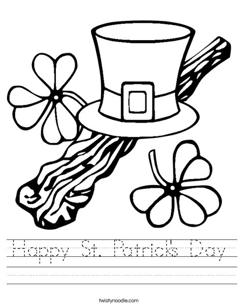Happy St Patricks Day Worksheet - Twisty Noodle