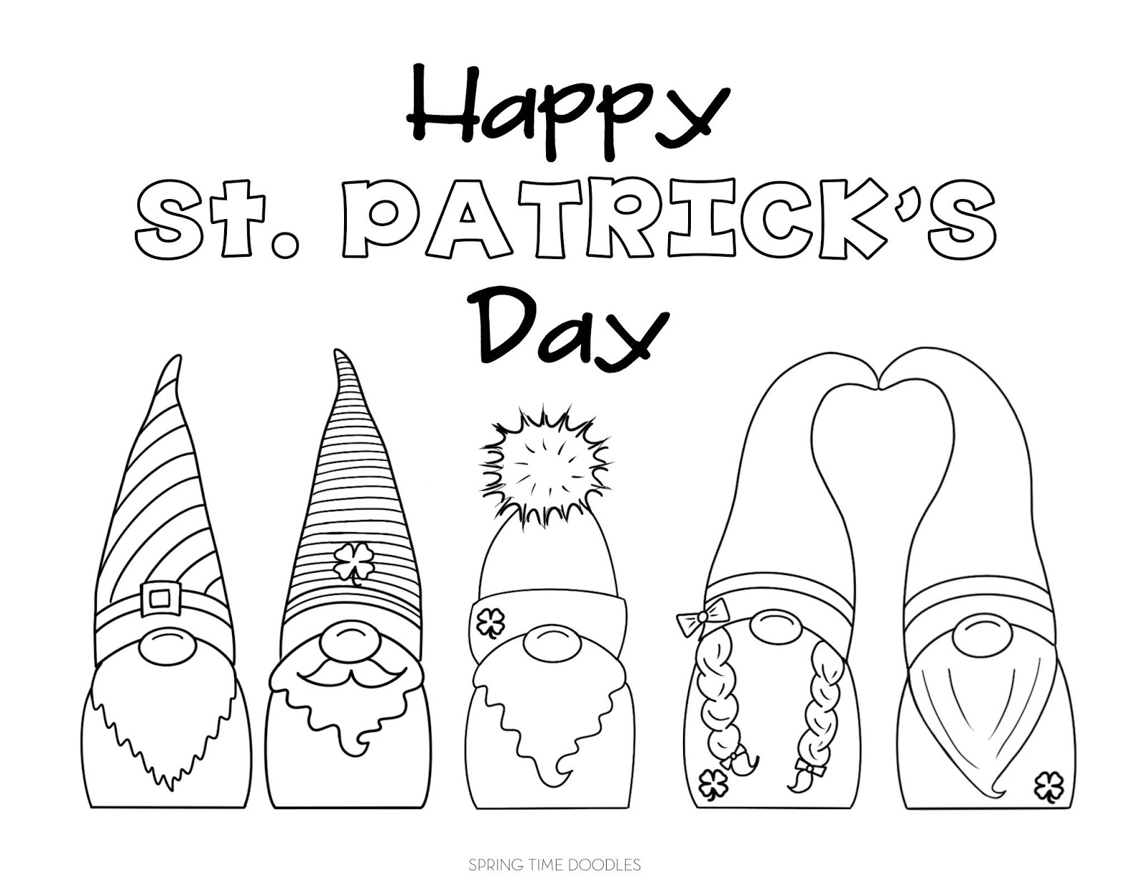 St. Patricks Day FREE coloring pages! | Spring Time Doodles