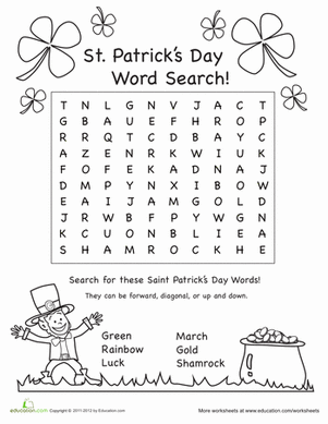 st patrick s day worksheet for 1st grade
