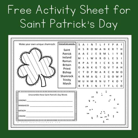 Free St. Patricks Day Activity Page Printable for Kids