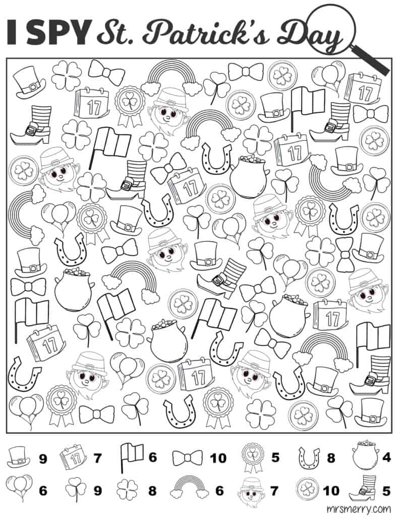 I Spy St. Patricks Day Free Printable | Mrs. Merry