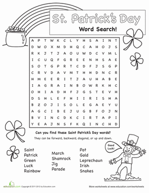 St. Patricks Day Word Search #3 | Worksheet 
