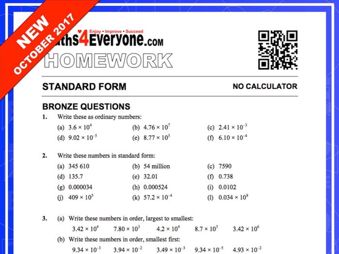 Standard Form (with Solutions)  