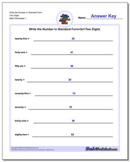Standard, Expanded and Word Form: Write Word From in Standard Form