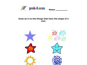 Star Shapes Worksheet for Pre-K - Kindergarten | Lesson Planet