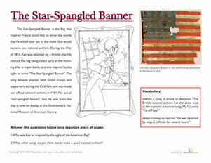 Star-Spangled Banner Handwriting Practice - Free Printable ...