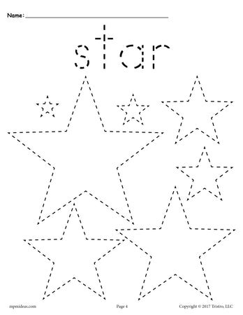 star tracing worksheet