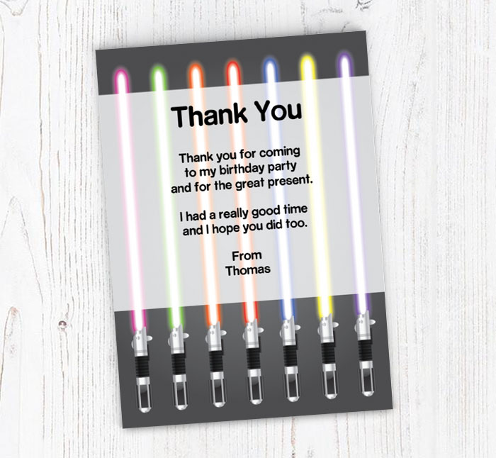 Star Wars Thank You Cards | Personalise Online Plus Free Envelopes ...