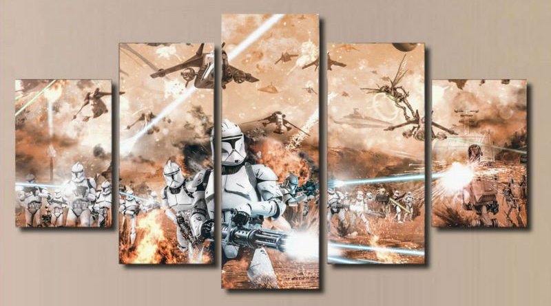 5-Panel-Printed-Star-Wars-Movies-Painting-children-s-room-decor ...