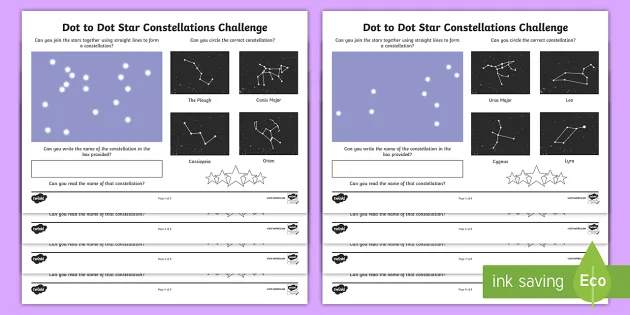 Constellation Dot to Do Worksheets - Primary Resource