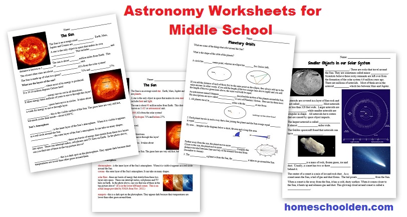 Free Astronomy Worksheets - Middle School - Homeschool Den