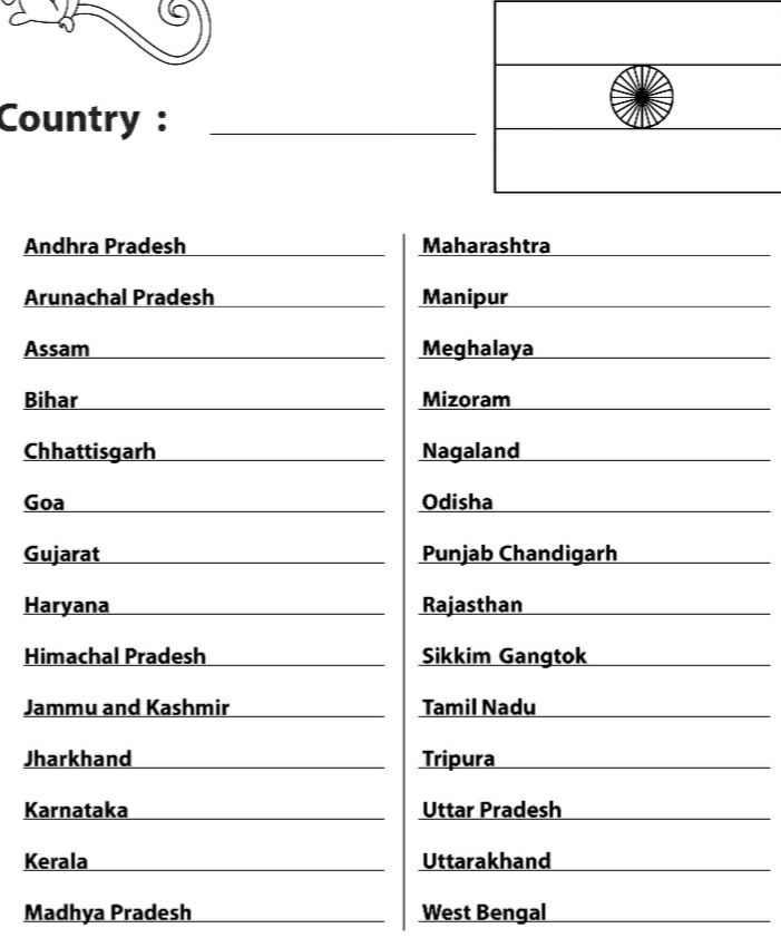 state and capital worksheet