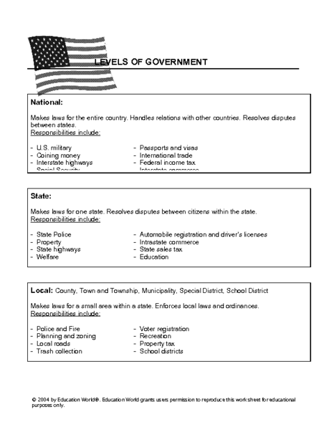 state government worksheet
