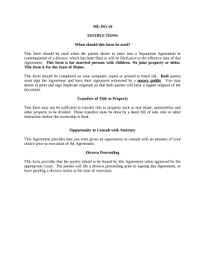 state of maine printable divorce papers