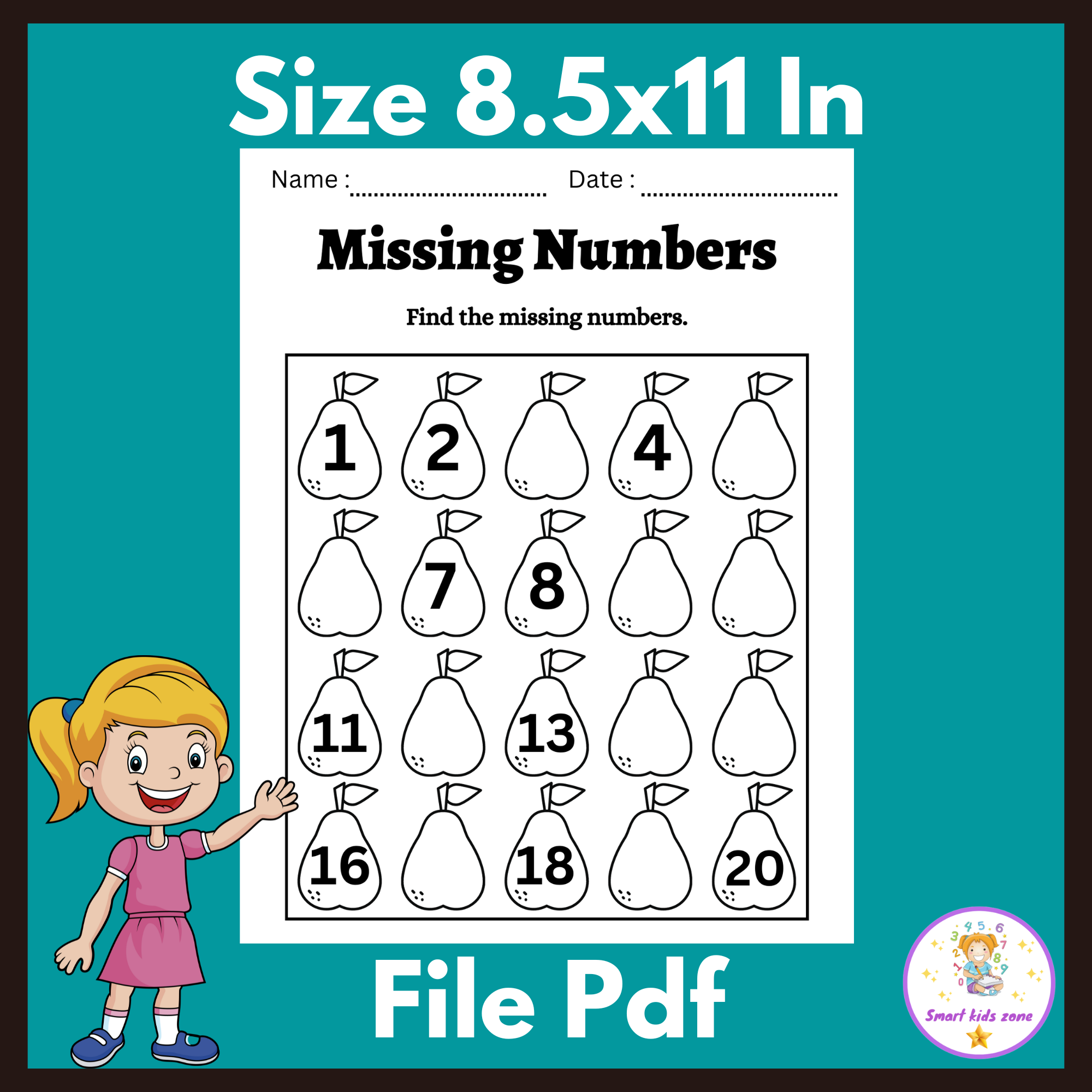 Missing Numbers Worksheets | Number Recognition 1-20 | Made By ...