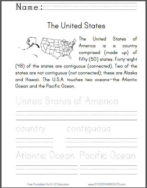 state worksheet