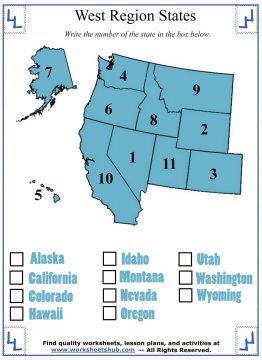 Regional State And Capital Worksheets
