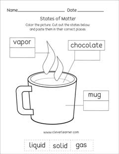 states of matter worksheet for kids