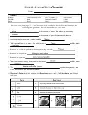 states of matter worksheet pdf