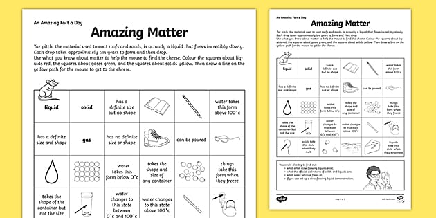 states of matter worksheet pdf