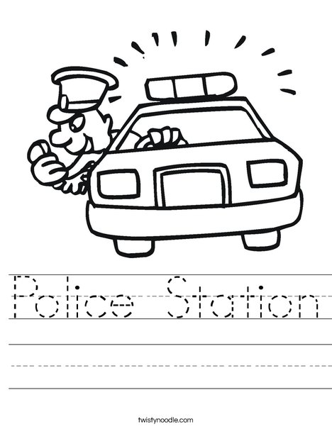 Police Station Worksheet - Twisty Noodle