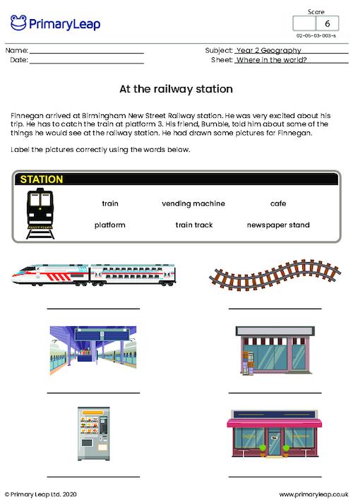 Geography The Railway Station Worksheet PrimaryLeap.co.uk