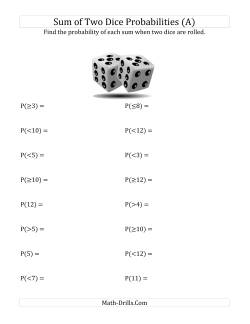Statistics and Probability Worksheets