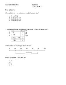Statistics Worksheet for 9th Grade | Lesson Planet