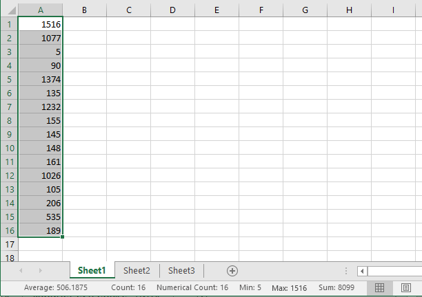 How to view statistics on the status bar in Excel | Sage Intelligence