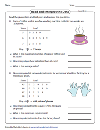 Stem and Leaf Plot Worksheets