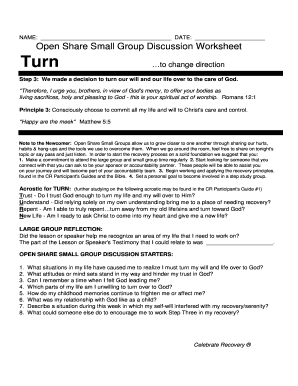 Celebrate Recovery 12 Steps Worksheets PDF | airSlate SignNow