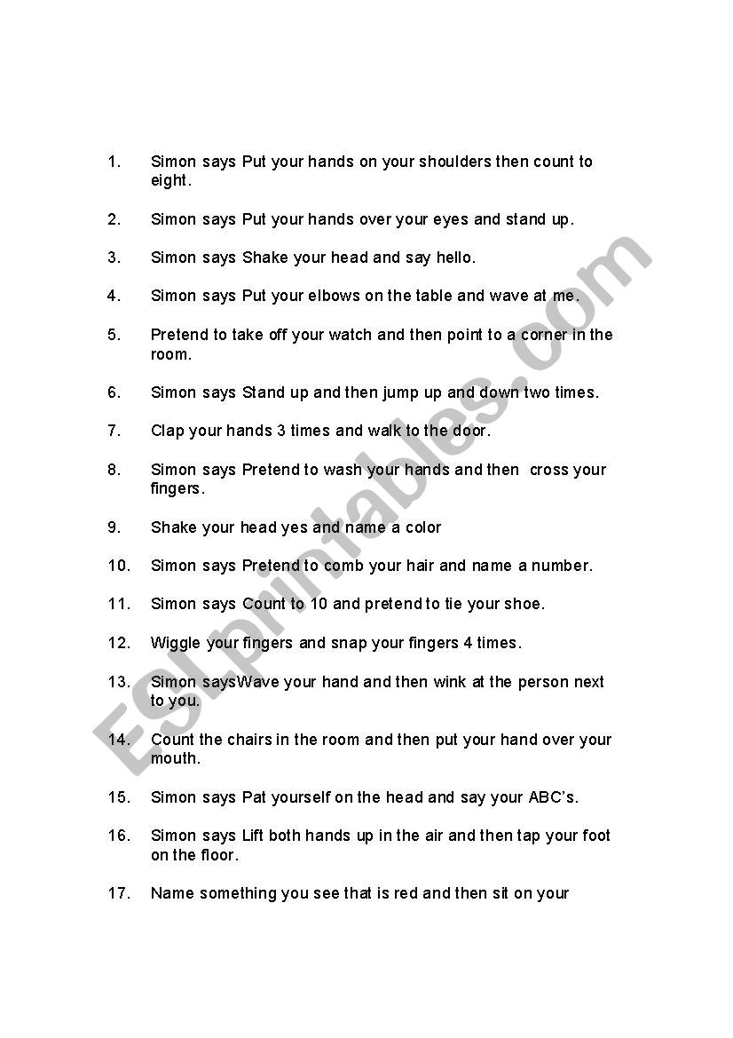 two step directions - ESL worksheet by mhomsey