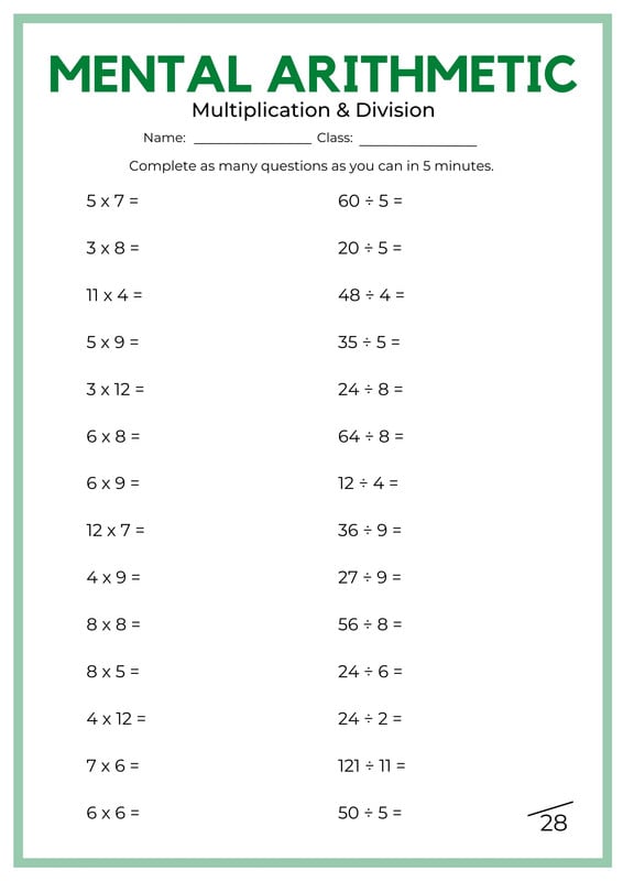 One Step Word Problem All Operations Worksheets - Set 3 - ExperTuition