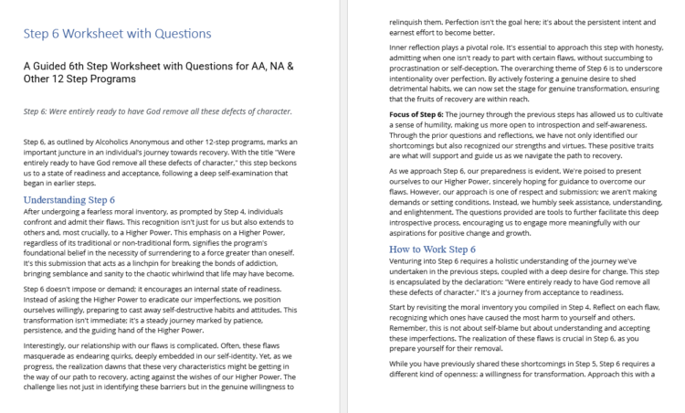 Step 6 Worksheet with Questions [Free PDF Download & Print] - 12 ...