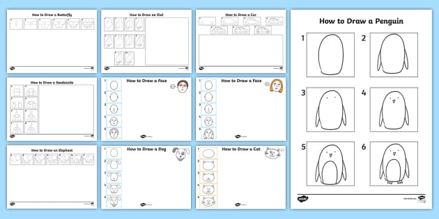 How to Draw Step-by-Step Worksheets For Kids - Twinkl