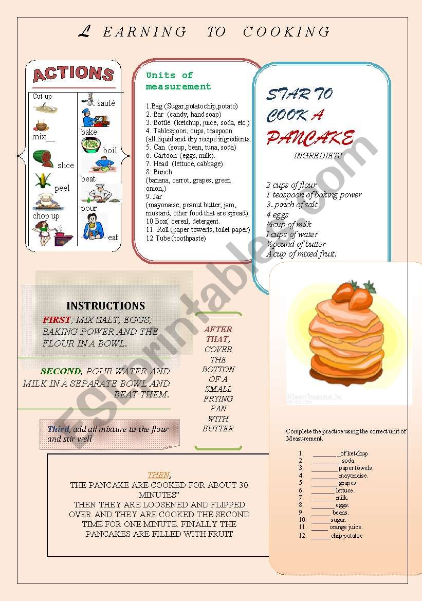 Cooking step. - ESL worksheet by maria ivette