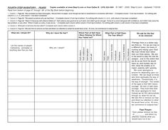 AA Step 4 Definitions Sheet Resentments Inventory   ...