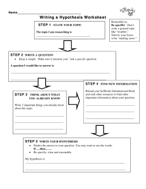 Name Writing A Hypothesis Worksheet Remember To STEP 1 2020-2024 ...
