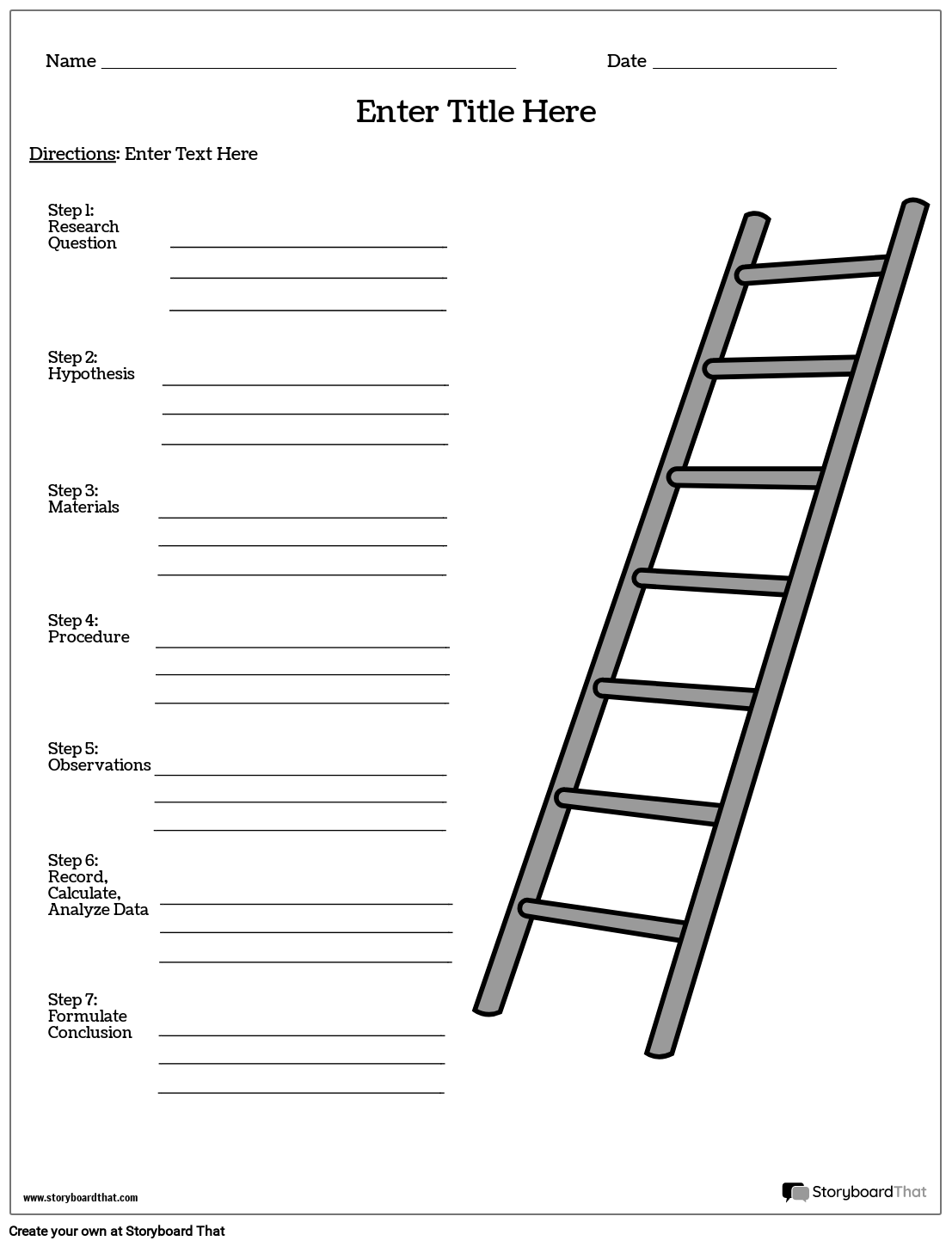 7-Step Scientific Method Worksheet Template Storyboard