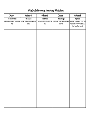Celebrate Recovery Inventory Worksheet - Fill Online, Printable ...