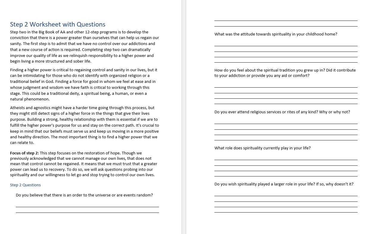Step 2 Worksheet with Questions [Free PDF Download &  Print] - 12 ...