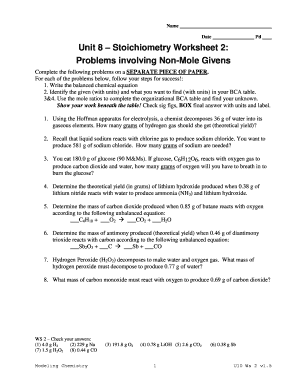 Stoichiometry Worksheet 2 - Fill Online, Printable, Fillable ...