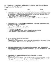 stoichiometry worksheet answers