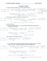 Stoichiometry Worksheet - Spring 2010 - Answer Key - STOICHIOHETRY ...