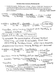stoichiometry worksheet with answers