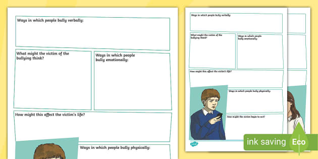 stop bullying activity worksheet