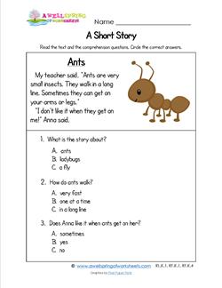 Kindergarten Short Stories - Ants | A Wellspring