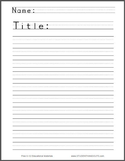 Write-a-Story Worksheet for Kids | Student Handouts