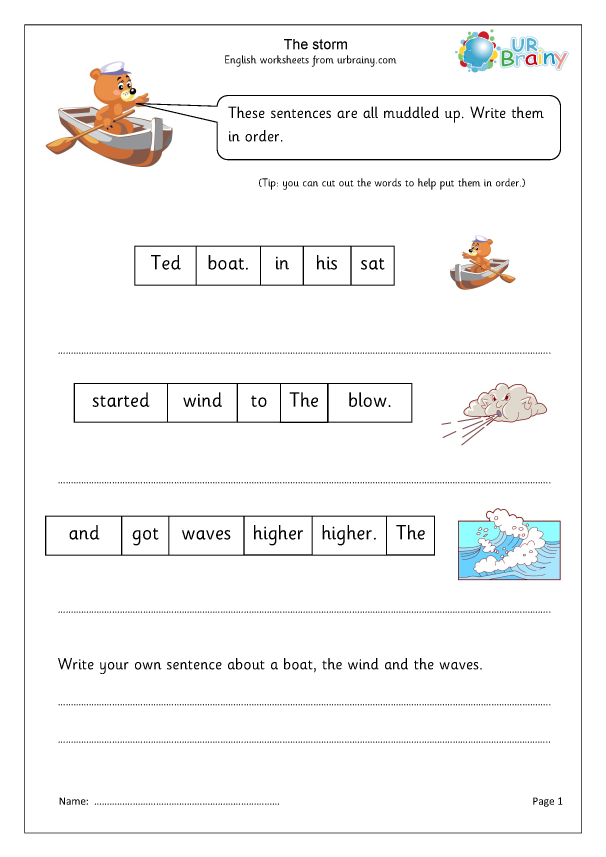 The Storm (Year 1/2) - Story Writing by URBrainy.com